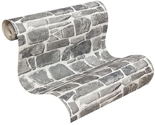 Rasch Tapeten PapierTapete Kollektion Steine und Hölzer, grau, 265620