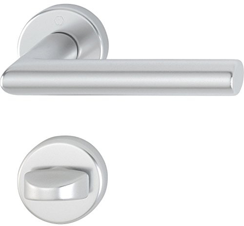 HOPPE, 3286551, Manico set con rosette WC Amsterdam anodizzato, argento