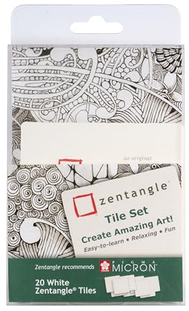 Zentangle Tiles Square, Kacheln weiß