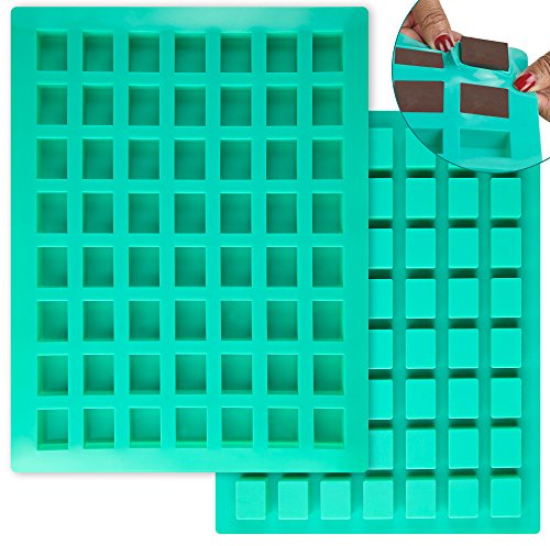 O'Creme Rectangle Caramel Candy Silicone Mold for Chocolate Truffles, Ganache, Jelly, Candy and Praline