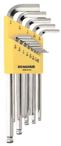 Bondhus 16937 Set of 13 Balldriver L-wrenches with BriteGuard Finish, Long Length, sizes .050-3/8-Inch