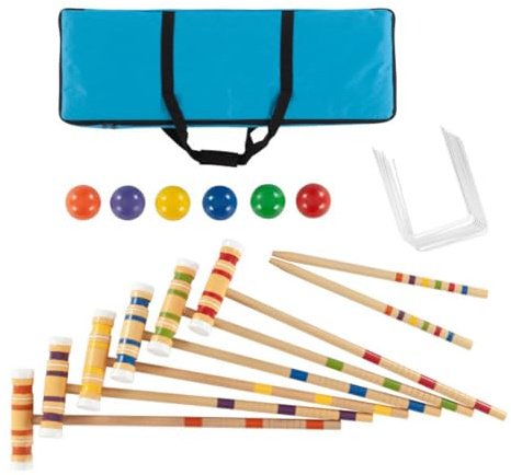 Trademark Games Hey Play 6-Player Croquet Set, 24-Piece-Set