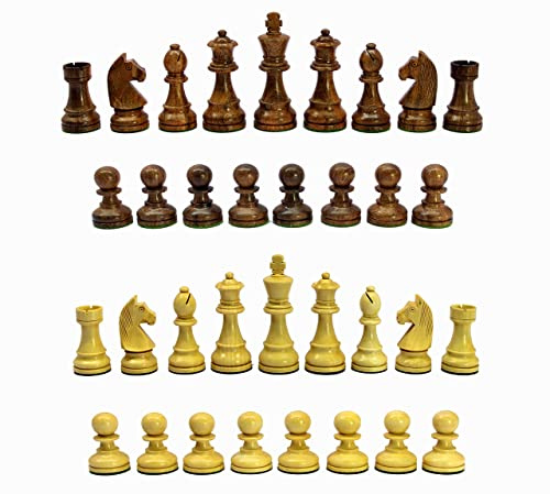 StonKraft Staunton Style Holz Schachfiguren Schachfiguren Schachmünzen (9,5 cm König) All Age, Braun