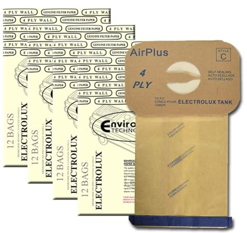 EnviroCare 48 Electrolux Type C Tank Model Vacuum Cleaner Bags 4 Ply