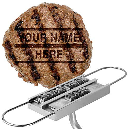 Barbuzzo BBQ Brandeisen mit wechselbaren Buchstaben - Branding Your Steak, Hamburger, Huhn, mit Ihrem Namen, Nachricht oder einfach so ziemlich Alles - Ideal für Geburtstage, Vatertag, Partys,