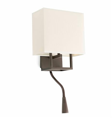 Faro Barcelona 29983 - VESPER Lampada da parete marrone e beige con lettore LED