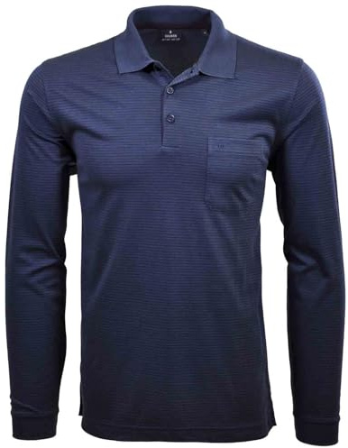 RAGMAN Herren Softknit-Poloshirt Fineliner, Langarm