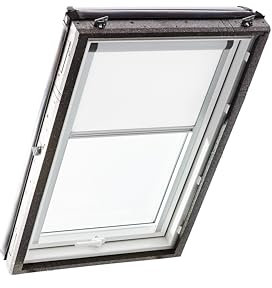 Original Roto Verdunkelungsrollo ZRV Elektrisch - Nahezu vollständige Verdunkelung - Führungsschiene Silber - Baureihe Designo R4/R7 und Classic 43/73 - Größe 114/140 | 11/14 - Stofffarbe Weiß