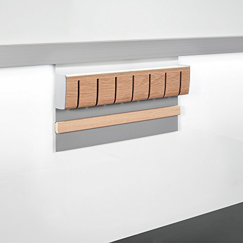 Linero MosaiQ Magnet-Messerhalter in Dekor Holz Eiche 350 x 45 x 200 mm Titan grau/Messerhalter/Relingsystem/Kesseböhmer