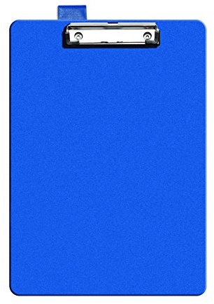 SECO 570A-PVC-BU A4+ PVC-täckt skrivplatta med slitstark klämma – blå, 1-pack
