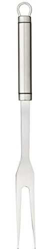 Kitchen Craft Professional Fleischgabel mit langem Stiel, Tranchiergabel Grill Zubehör, Bratengabel mit ovalem Griff, BBQ Zubehör Edelstahl, Lange Gabel für Griller, 1,6 x 3 x 33,2 cm