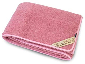 Merino Wool Leichte Wolldecke, 100 % Wolle, Wolldecke, 160 x 200 cm, Rosa