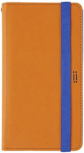 Aiino Custodia Protettiva Portafoglio con Portacarte Cover a Libro Universale Daily Smart Accessorio per Cellulare Smartphone fino a 5,8, Arancione/Blu