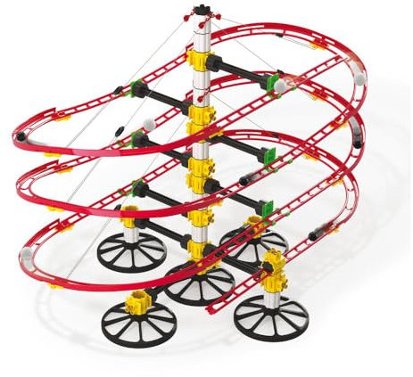 Quercetti Skyrail Suspension Basic 7-14 Anni Pista Biglie per Bambini fino a 5m Circuito 3D Percorso Biglie Giochi Stem 7 Anni 8 Biglie Basi e Tiranti Giochi Bambino 8 Anni Maschio Giochi Educativi