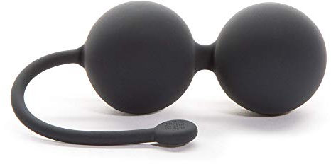 Fifty Shades of Grey Tighten and Tense Liebeskugeln aus schwarzem Silikon für Beckenbodentraining 70 g