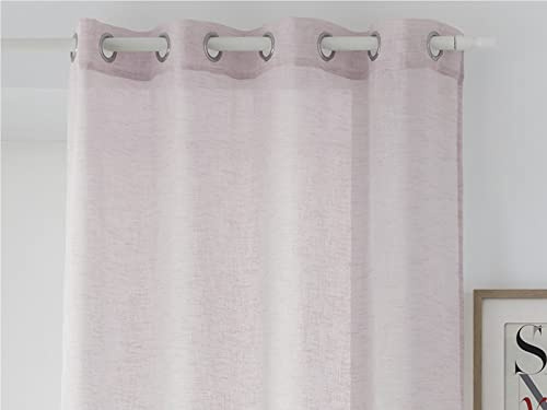 Textilhome - Cortina Confeccionada ATIRA 140 X 260 cm. Color Rosa