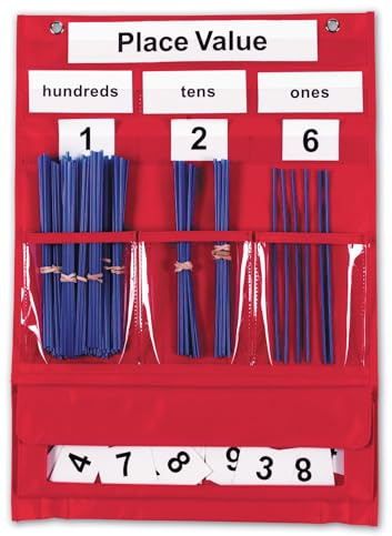Learning Resources Tableau à Poches Valeur de Position et Calcul, Support Éducatif Mathématiques, Activités de Tri, Comptage et Valeur des Nombres, Idéal Maison et Classe