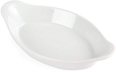 Olympia Whiteware Oval Eared Dishes 204mm Porcelain Serving Plates Oven Safe 6pc