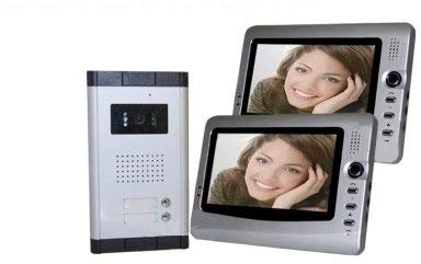 GrecoShop Videocitofono a Colori con Doppio Monitor LCD da 7 per Bifamiliare