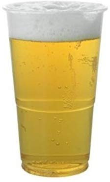 Clear Strong Plastic Re-usable Pint Beer Cups Mugs Glasses Party Event Birthday (100, Pint)
