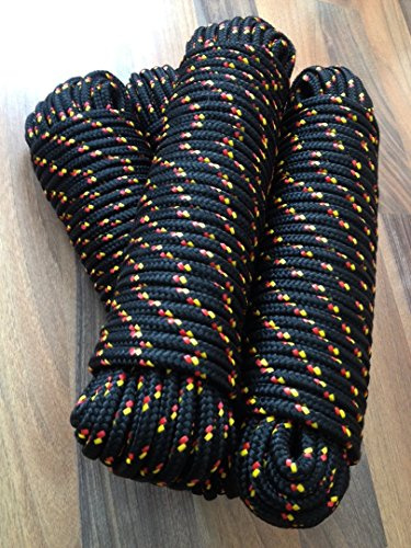 Machermann Nr.36 Schwarzes Seil 6 mm x 30 m,Tauziehen,Schleppseil,Schleppleine,Vielzweckseil,Bootsseil,Seil,Leine,Reepschnur,Reepseil,Schnur,Band,Tauwerk,Tau
