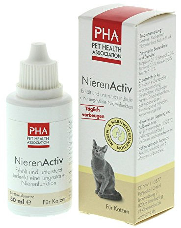 PHA NierenActiv Tropfen für Hunde & Katzen - Pflanzliche Unterstützung zur Vorbeugung von Nierenproblemen, REGT den natürlichen Harnfluss an, mit Birkenblättern, Schachtelhalmkraut & Wacholderbeeren