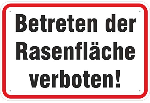Schild Betreten der Rasenfläche verboten aus Aluminium-Verbundmaterial 3mm stark 20 x 30 cm