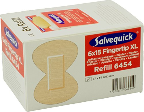 Salvequick extra stora fingerspets-plåster, 6 påfyllningar à 15 st.