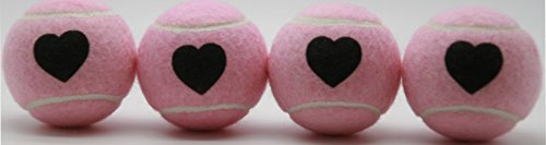 Price's Heart Motif Tennis Balls ITF Standard Made in the UK (1 x 4 Ball Tube)