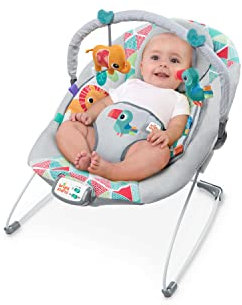 Bright Starts, vibrierende Babywippe Babyschaukel, Toucan Tango mit 7 Melodien, automatischer Abschaltfunktion, 3 Spielzeugen und abnehmbarem Spielbogen