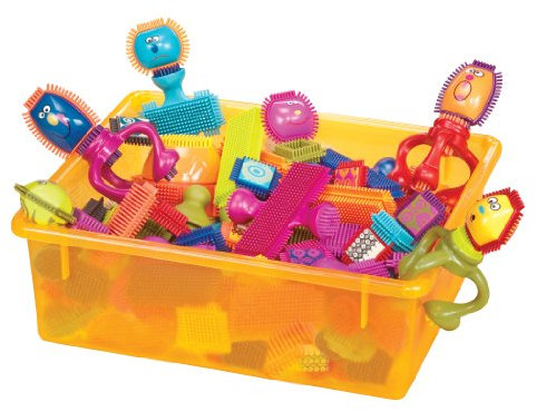 B. toys 75 Teile Bristle Blocks Spinaroos – STEM Bausteine Baublöcke Borsten Blöcke zum Zusammenstecken mit Aufbewahrung – Baby Spielzeug ab 2 Jahren