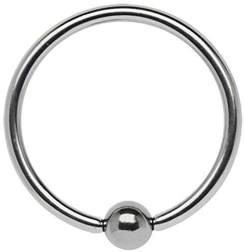Intimpiercing Schmuck Titan Piercing Ring BCR in 2,0 x 16 mm mit Klemmkugel
