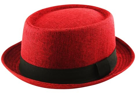 Vuxen Pork Pie Trilby Fedora Jute Hessian känsla hatt band unisex (Breaking Bad Heisenberg-stil)