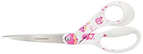 Fiskars Forbici Universali, Lunghezza Totale: 21 cm, Acciaio di qualità/Plastica, Inspiration, Motivo floreale, 1023989