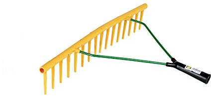 Kerbl Kunststoff-Rechen (aus Polypropylen, 16 Zinken, Stielhalter ø 27 mm, ohne Stiel, für Heu / Gras / Laub)