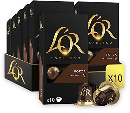 L'OR Café Espresso Forza Intensité 9 - Capsules de café en aluminium compatibles avec Nespresso® * - 10 capsules