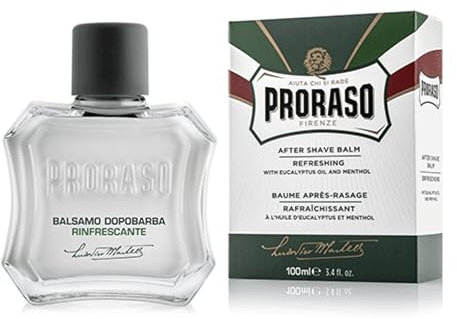 Proraso After Shave Bálsamo, 100 ml, bálsamo barba con aceite de eucalipto y mentol, tónico facial refrescante y tonificante sin alcohol, verde