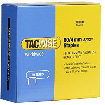 Tacwise 0380 Grapas para Tapicería Galvanizadas Tipo 80/4 mm, Paquete de 10.000