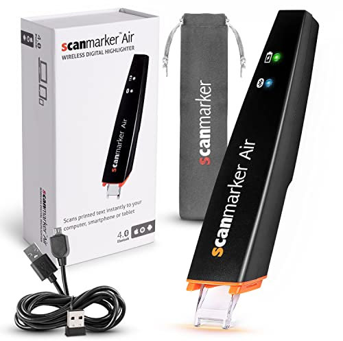 Scanmarker Air Penna Scanner e Penna Traduttore Multilingue | Penna Lettore per Dislessia, Studenti e Professionisti - Compatibile con Mac, Windows, iOS e Android | Nero
