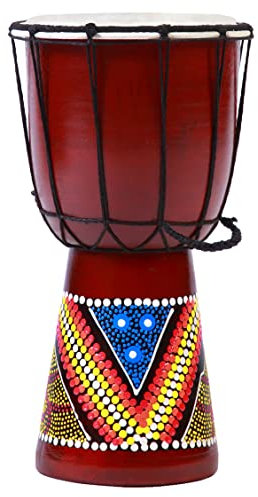 30cm Kinder Djembe Trommel Bongo Drum Holz Bunt Bemalt
