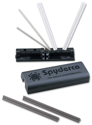 Spyderco Knife Sharpener Tri-angle Sharpmaker Used to Sharpen Hunting Knives & Self Sharpening Knife by Using Ceramic Knife Sharpening Stone