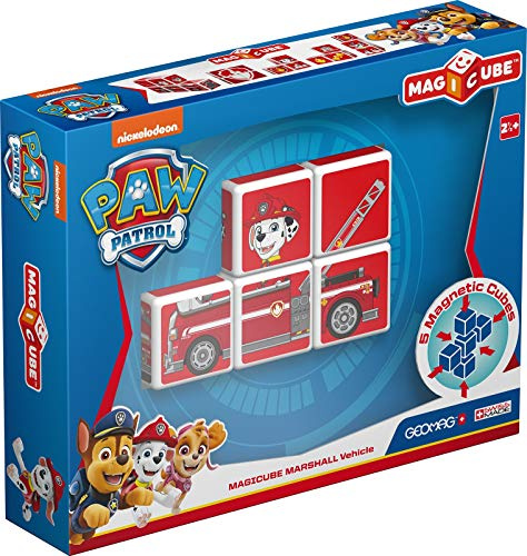 Geomag MagiCube PAW PATROL 080 Marshal's Fire Truck 5 Magnetwürfel für Konstruktionen, mehrfarbig