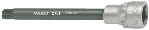 HAZET Zylinderkopf Schraubendreher-Steckschlüsseleinsatz 2751, Ø 23 mm | 1/2 Zoll (12,5 mm) Vierkant hohl, Antrieb 1/2 Zoll (12,5 mm) Vierkant hohl, Abtrieb Innen Vielzahn Profil XZN, Ø 23 mm, 133 g