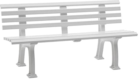 Blome Sitzbank Sylt - 3-Sitzer Gartenbank für Garten, Balkon, Terrasse, Parkbank in weiß, Made in Germany | Mit 9 Leisten, Breite 1500 mm, weiß