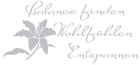 GRAZDesign Fensteraufkleber Bad Balance Finden mit Blume, Fensteraufkleber Küche, Glastattoo Bad-Fenster Dusche Duschkabine / 65x30cm