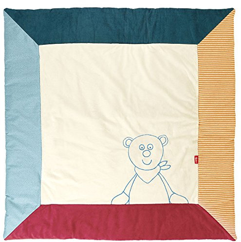 sigikid, Mädchen und Jungen, Kuschel-Decke, Bär, Maße 100 x 100 cm, Natur/Bunt, Harvey Harvest, 41038