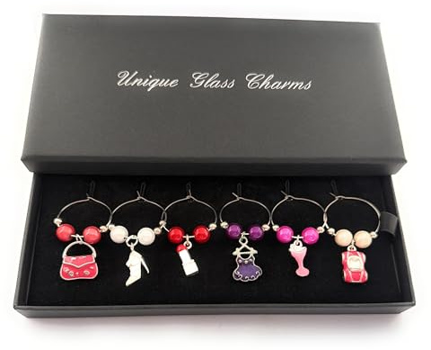 Girl's Favourite Things Wine Glass Charms with Gift Box