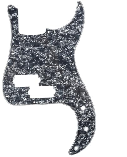 Musiclily 13 Hole P Bass Pickguard Precision Bass Scratch Plate Pick Guards for 4 String Fender USA/Meixican American Standard Precision Bass Guitar, 4Ply Black Pearl