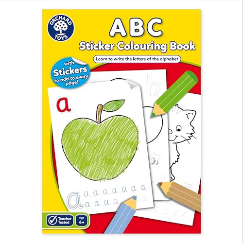 Orchard Toys ABC Colouring and Activity Book, Helps Teach Alphabet, Educational Colouring Activity Book, Perfect for Kids Age 4 Years +, 21cm x 2cm x 29cm, White