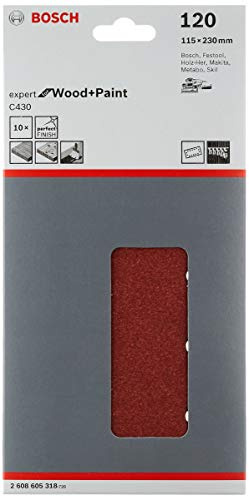Bosch Accessories Bosch Professional Schleifblatt für Schwingschleifer Holz und Farbe Expert for Wood and Paint (10 Stück, Körnung 120, C430)